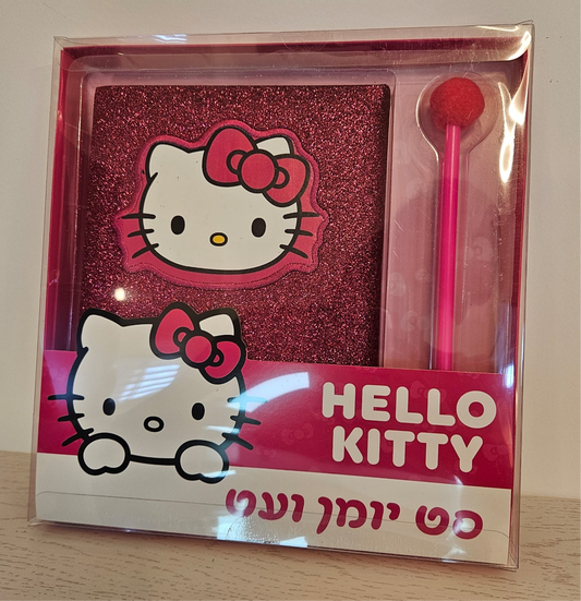 دفتر مذكرات مع قلم hello kitty